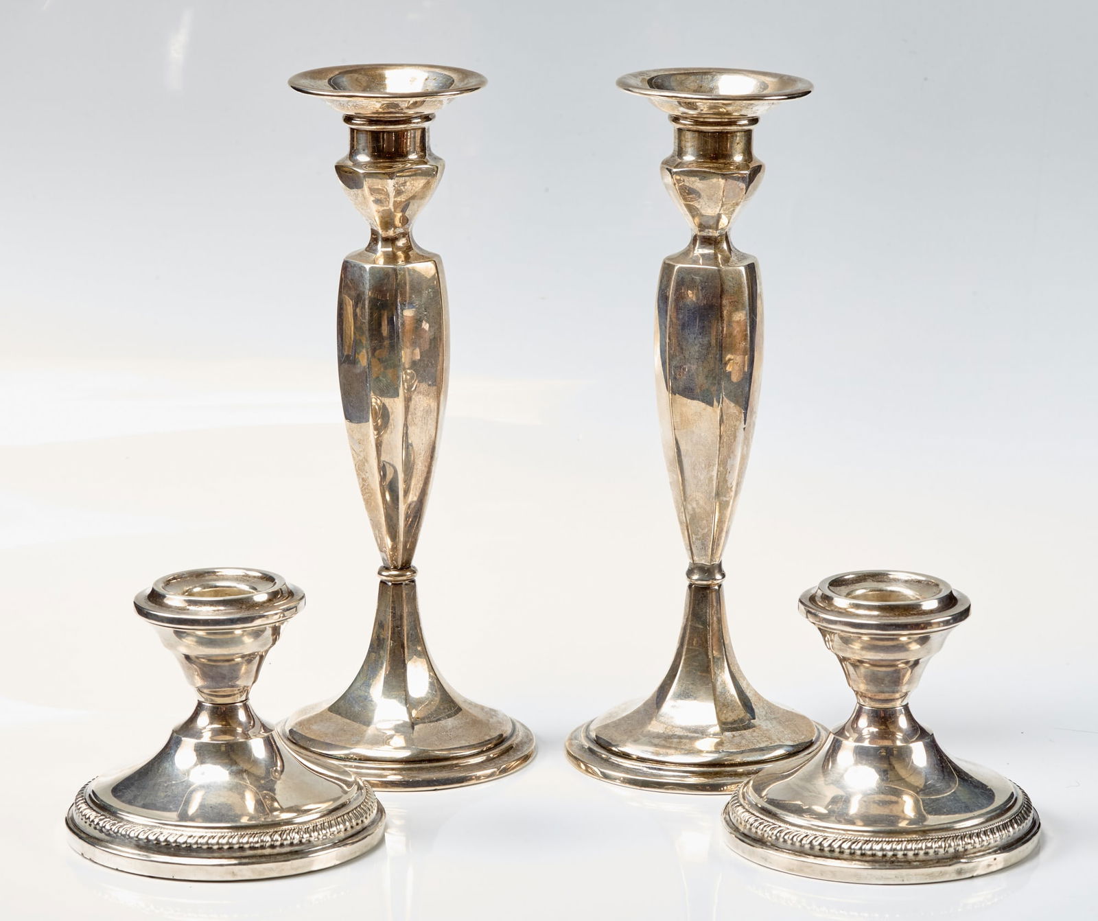 (2) PAIR OF WEIGHTED STERLING SILVER CANDLESTICKS (1 of 10)