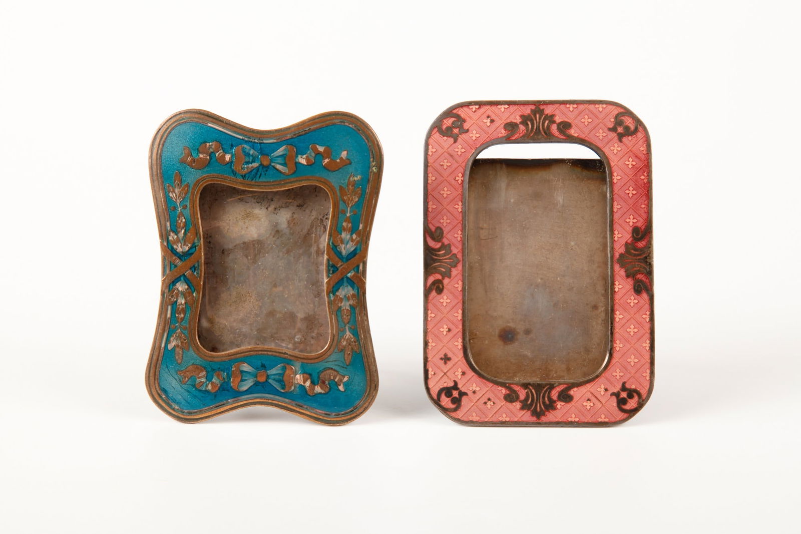 (2) EDWARDIAN ENAMELED SILVER TABLE TOP FRAMES (1 of 10)