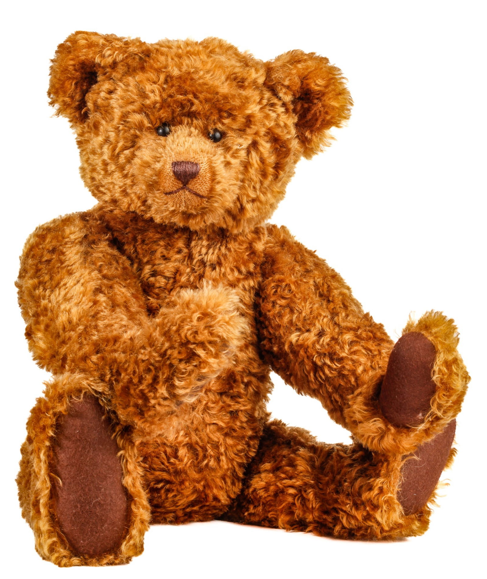 LARGE POSABLE WOOL TEDDY BEAR attr. to LIN (1 of 6)