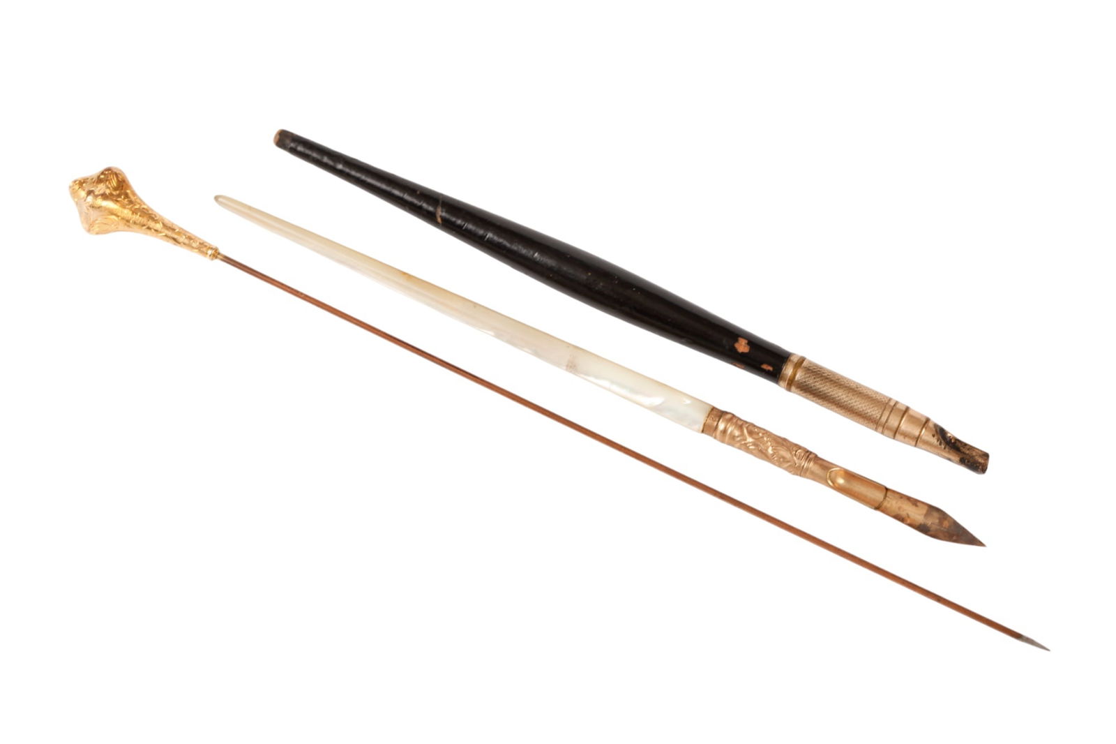 14k GOLD HAT PIN and (2) GOLD FILLED PENS (1 of 14)