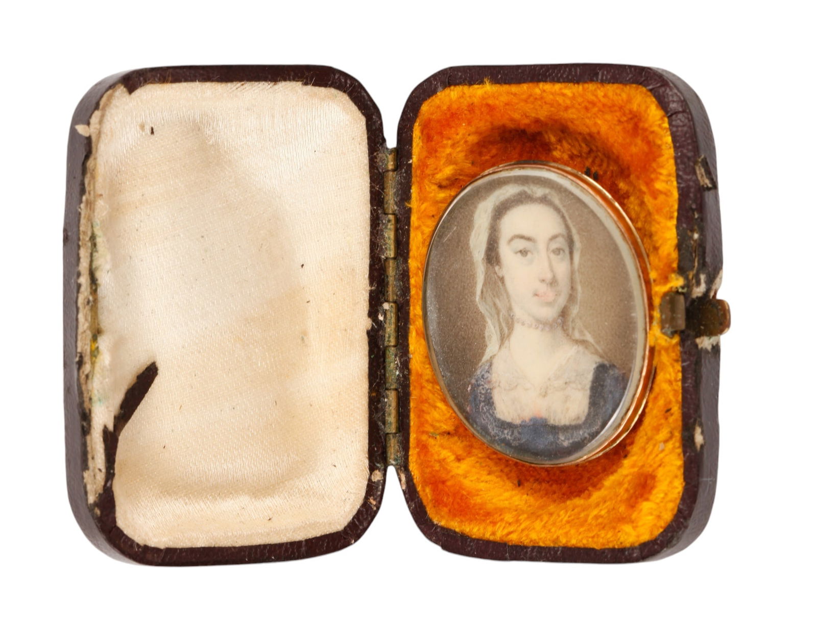 (18th c) AMERICAN SCHOOL PORTRAIT MINIATURE (1 of 12)