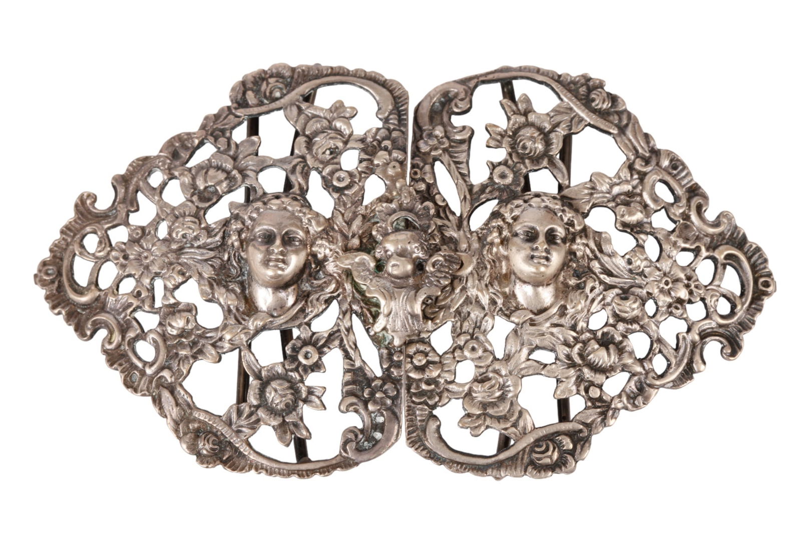 VICTORIAN REVIVAL STERLING SILVER BELT BUCKLE (1 of 10)