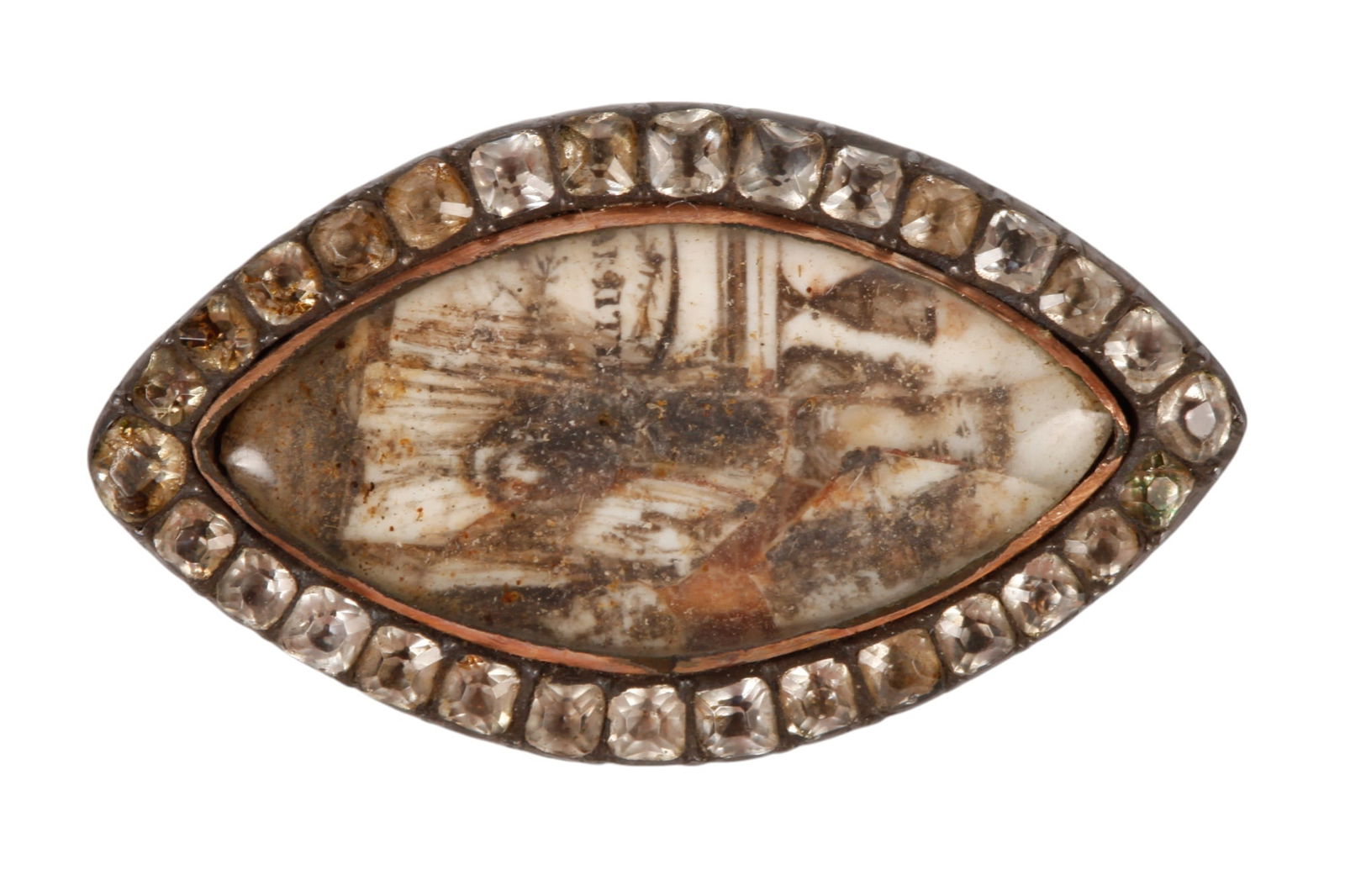 (19th c) 14k GOLD MEMENTO MORI PIN (1 of 10)