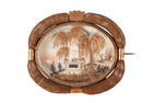 1861 14k GOLD MEMENTO MORI BROOCH
