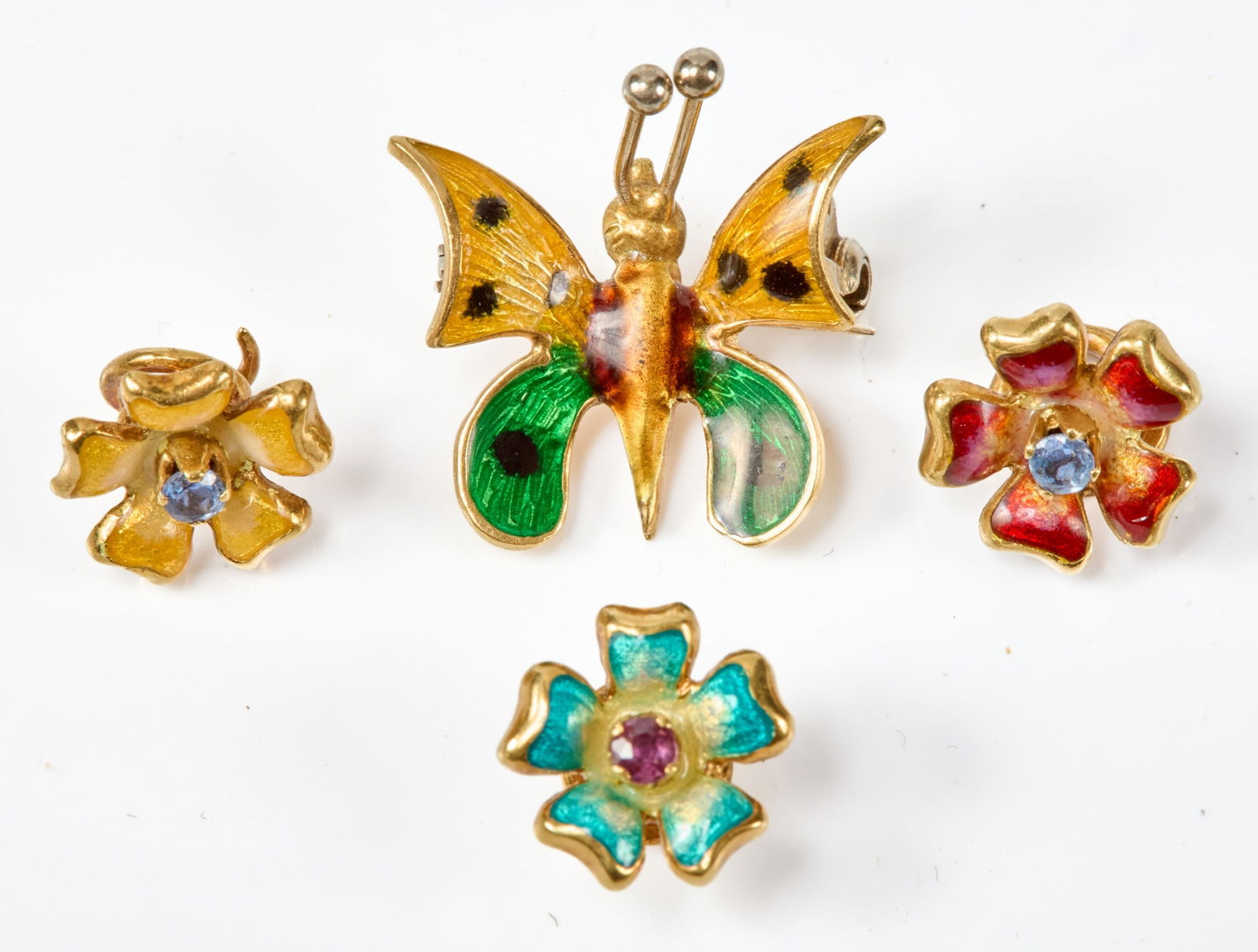 (4) 18K GOLD & ENAMEL TRINKETS (1 of 8)