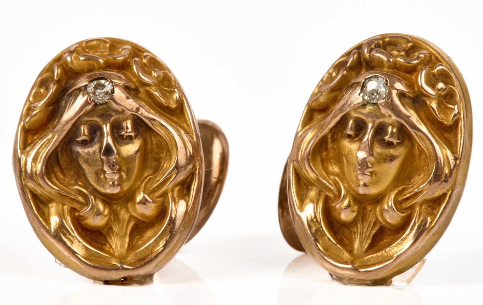 PAIR of  ART NOUVEAU 10k GOLD CUFFLINKS (1 of 4)