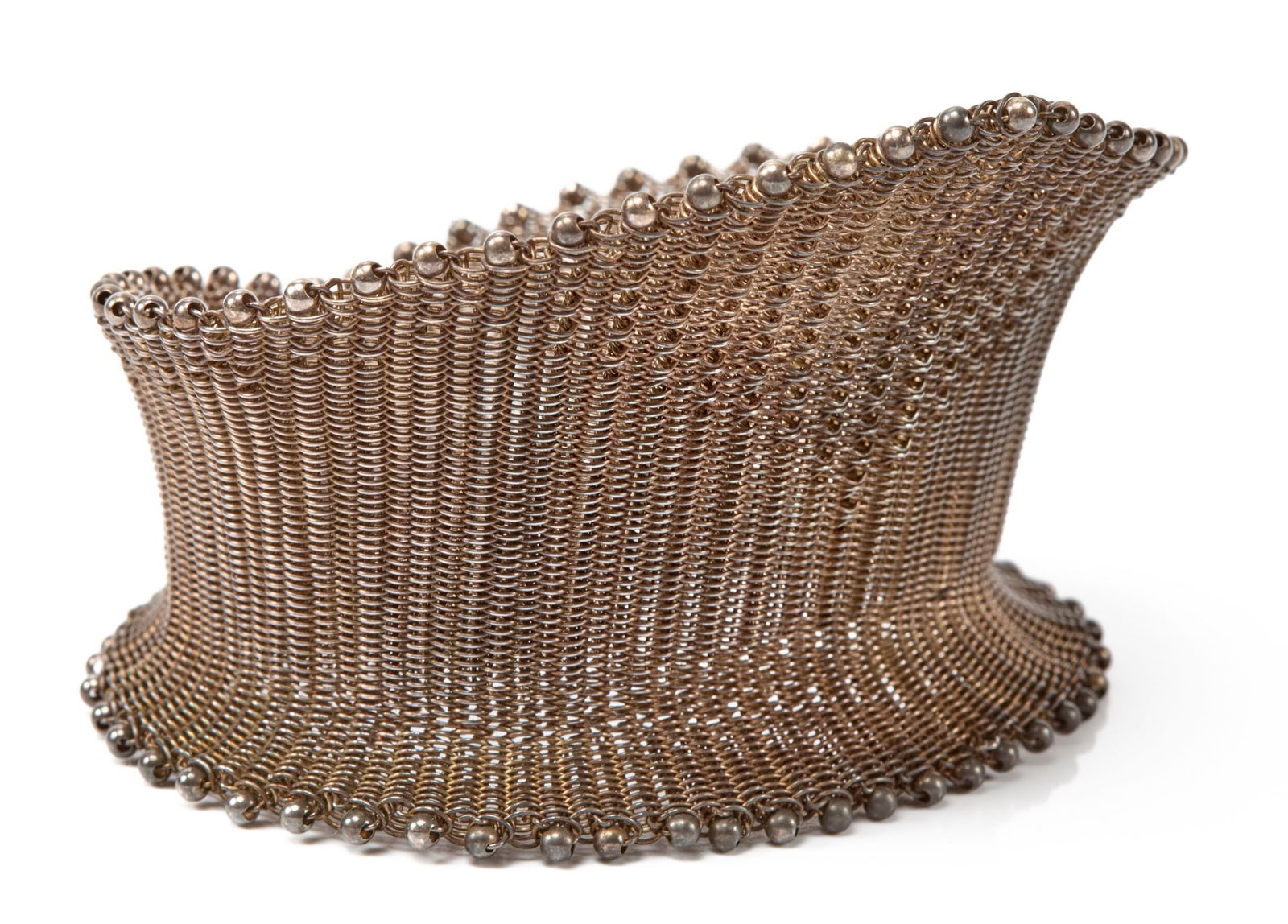 BALINESE INSPIRED SILVER MESH CUFF BRACELET (1 of 6)