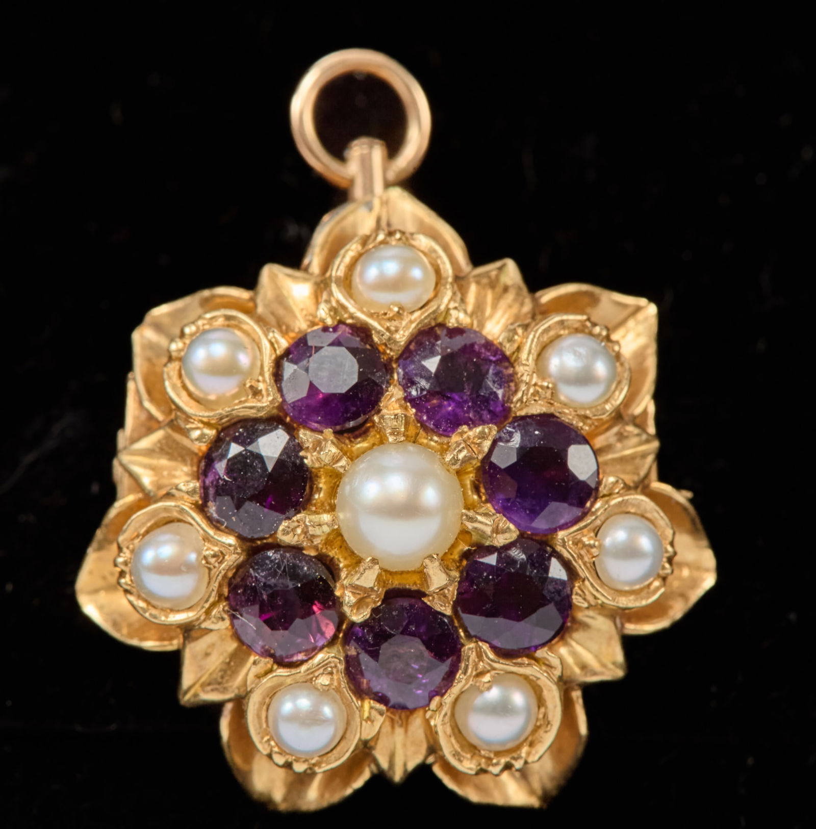 VICTORICAN 18k GOLD PENDANT BROOCH DATED 1856 (1 of 4)