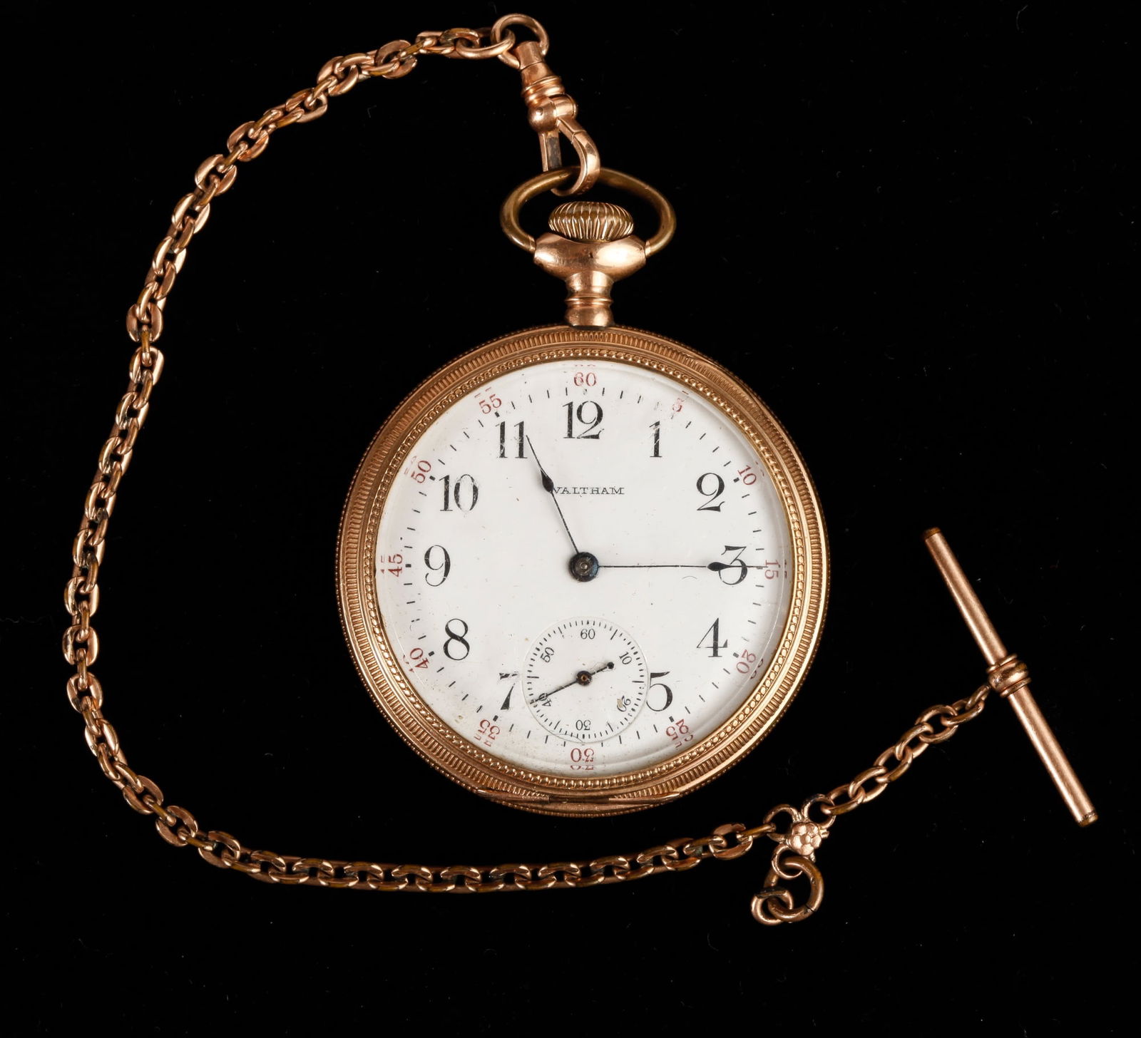 MENS WALTHAM OPEN-FACED GOLD-FILLED POCKET WATCH (1 of 13)