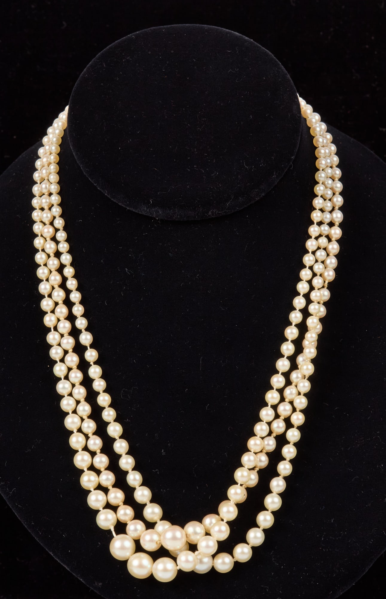 (2) GRADUATING CULTURED PEARL NECKLACES 14k CLASPS (1 of 5)