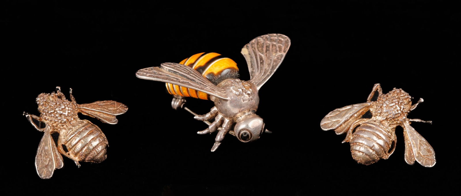 STERLING YELLOW JACKET BROOCH & BEE EARRINGS (1 of 12)