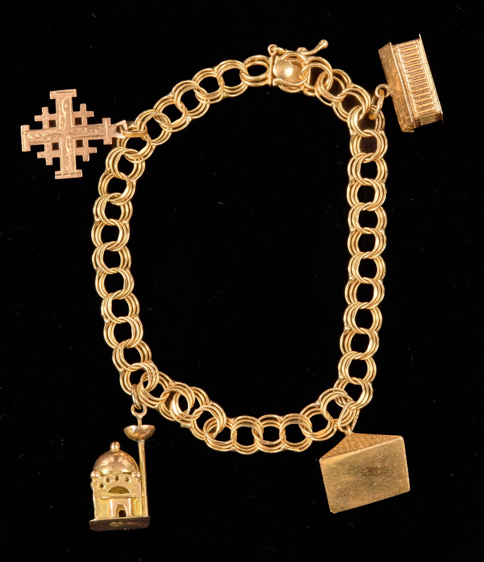 14k GOLD BRACELET & EASTERN MEDITERRANEAN CHARMS (1 of 8)