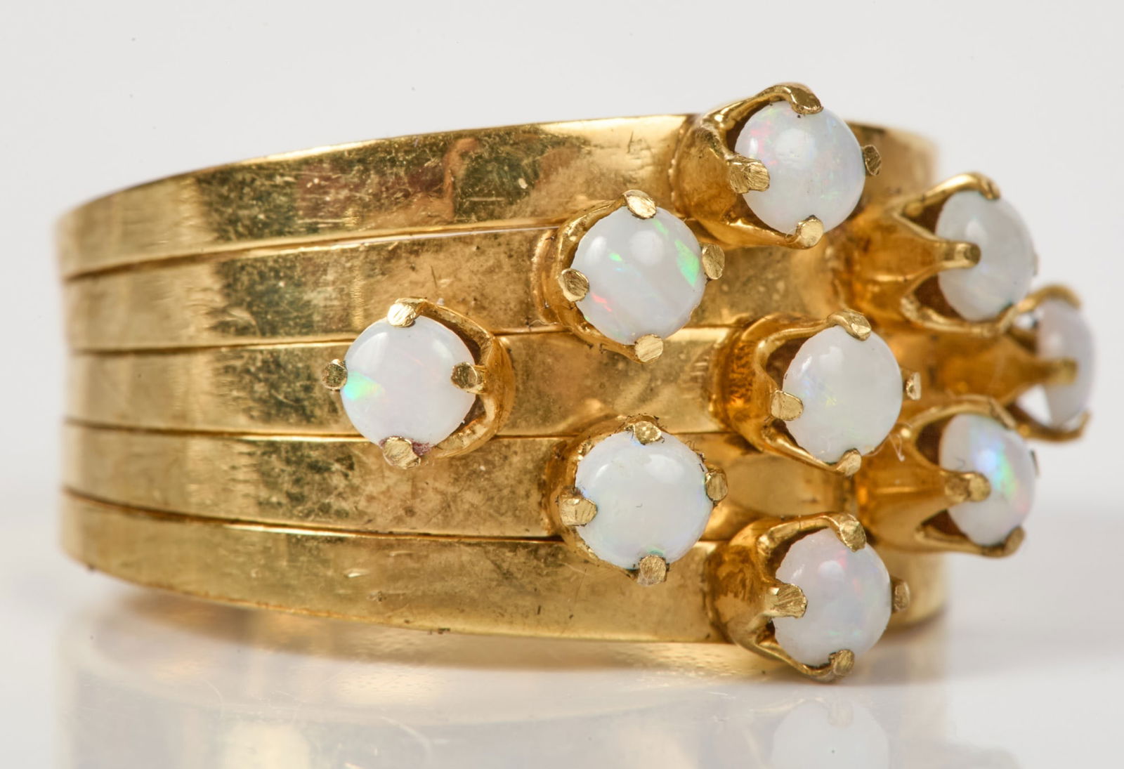 (5) 14k GOLD RINGS SET with MELEE OPALS (1 of 6)