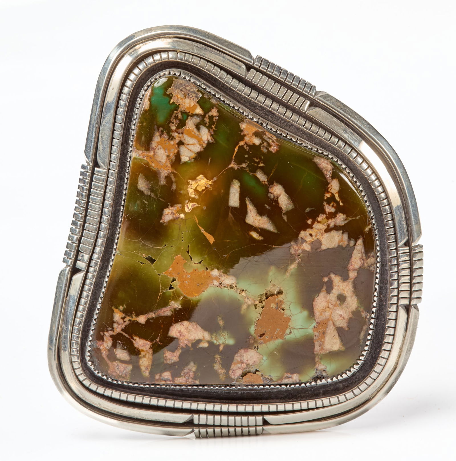 LARGE NAVAJO IRV MONTE STERLING BELT BUCKLE (1 of 9)