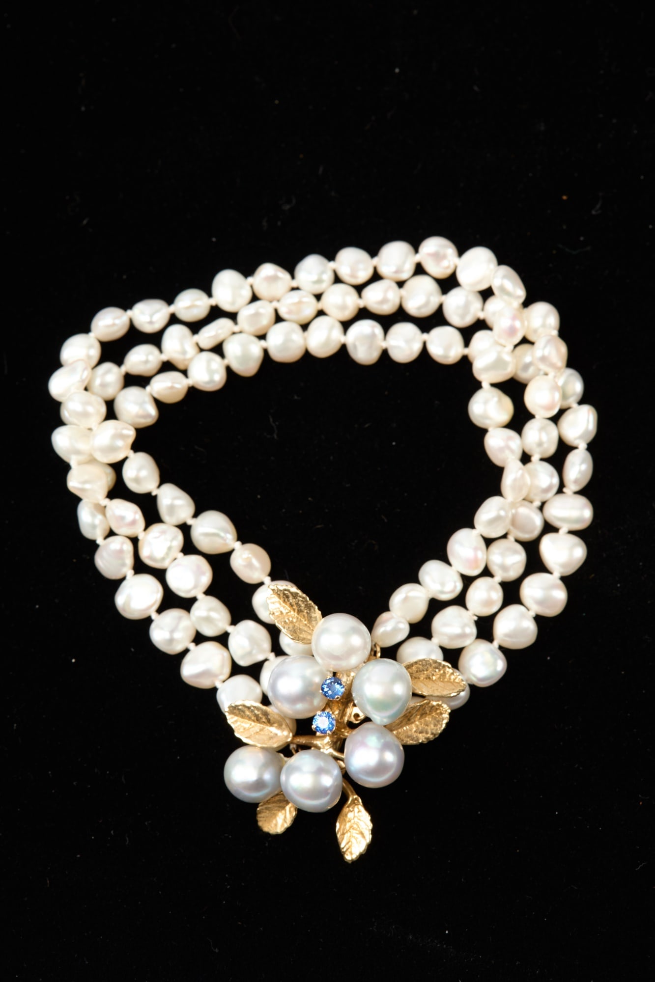 14K SAPPHIRE & PEARLS BRACELET (1 of 8)