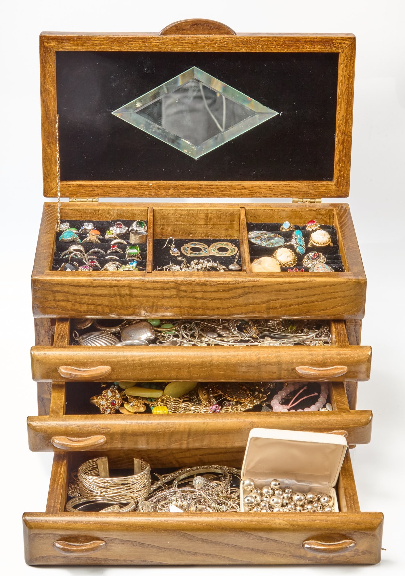 DISCOVERY JEWELRY BOX of LARGELY STERLING (1 of 8)