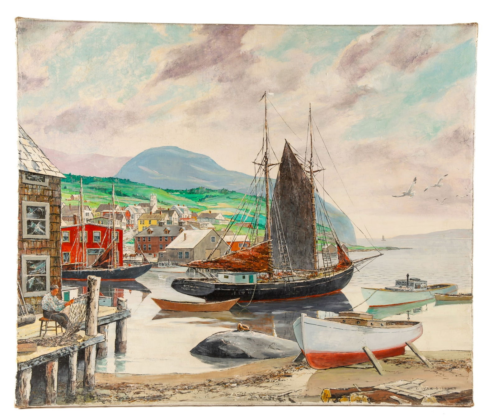 CARL IVAR GILBERT (1882-1959)  "Fixing the Nets" (1 of 10)