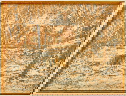 WILLIAM PARTRIDGE BURPEE (1846-1940): Dead of Winter, pastel on paper, illegibly signed & dated 1915? lower left. Housed in a carved & gilt Paul Carter Goodnow frame. 8 1/2 x 11 inches; 18 3/4 x 20 1/2 inches overall including frame. Cond