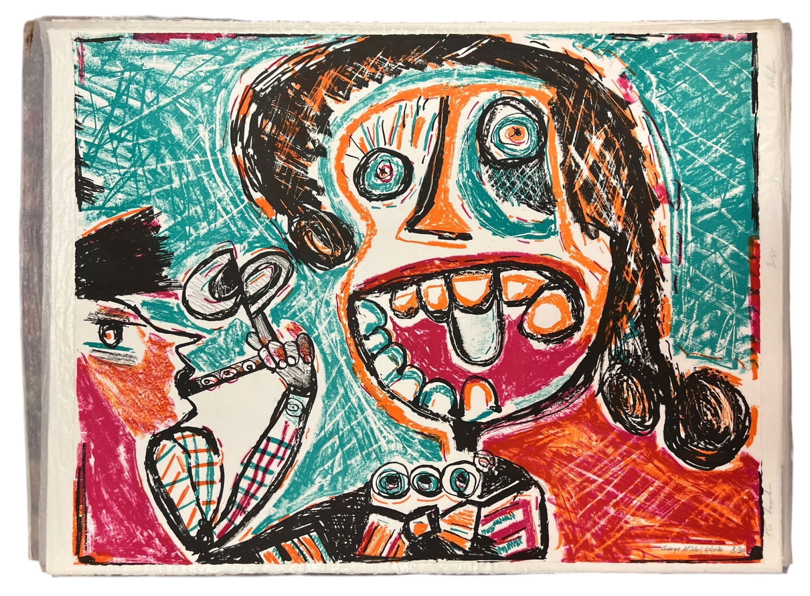 1987 THE ATELIER PROJECT SET of (16) PRINTS SUNY: Original prints at the Neuberger by (16) Artists of the Atelier Project. Presented in a hard cloth-covered clamshell case. Prints in Various Media; Deluxe Edition. Includes: Lee Bontecou (American, b.