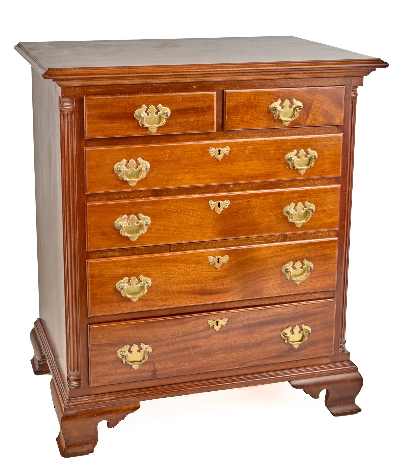 CUSTOM DIMINUTIVE MAHOGANY CHEST of DRAWERS (1 of 6)