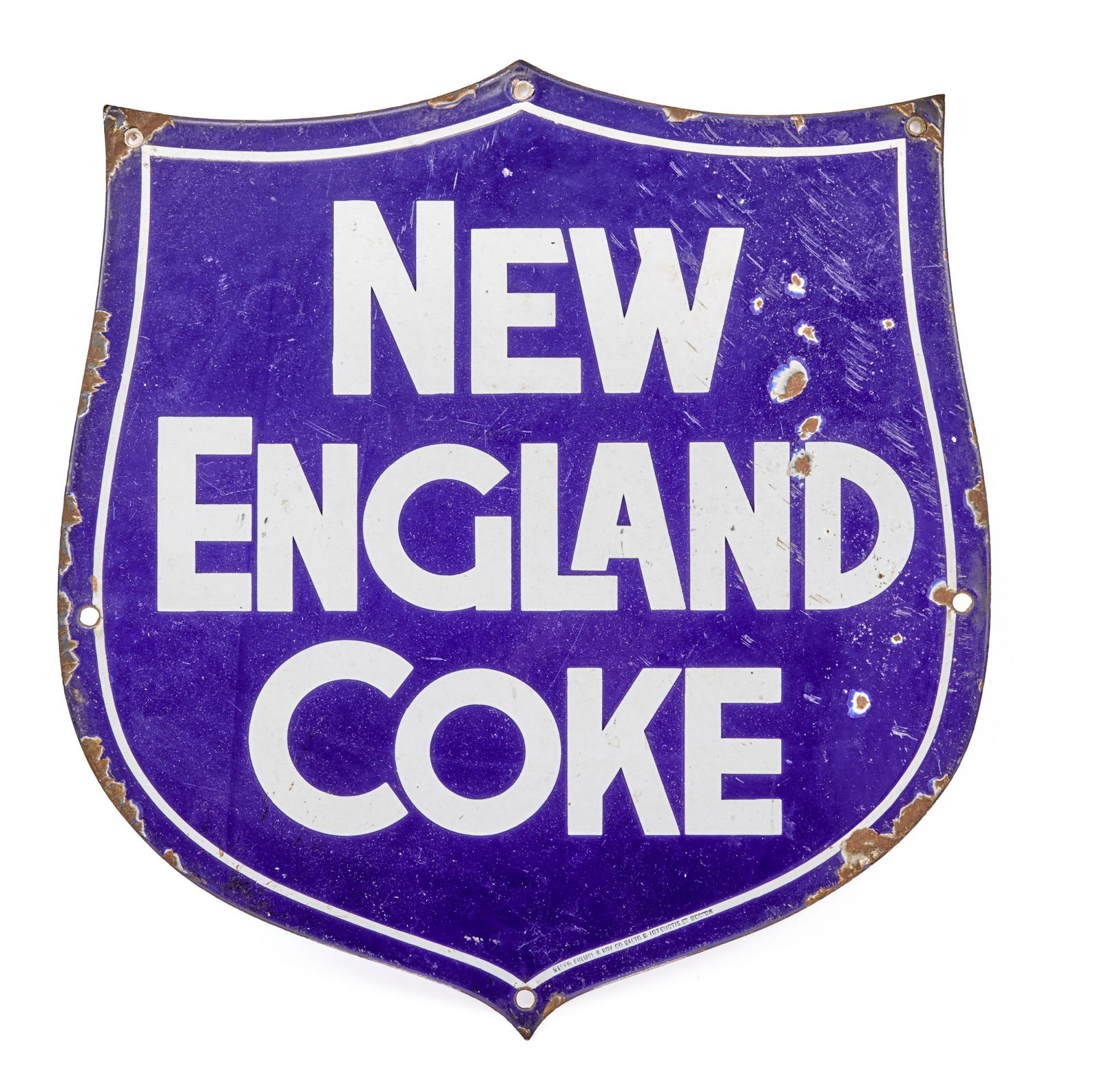 VINTAGE NEW ENGLAND COKE ENAMELED SIGN (1 of 8)