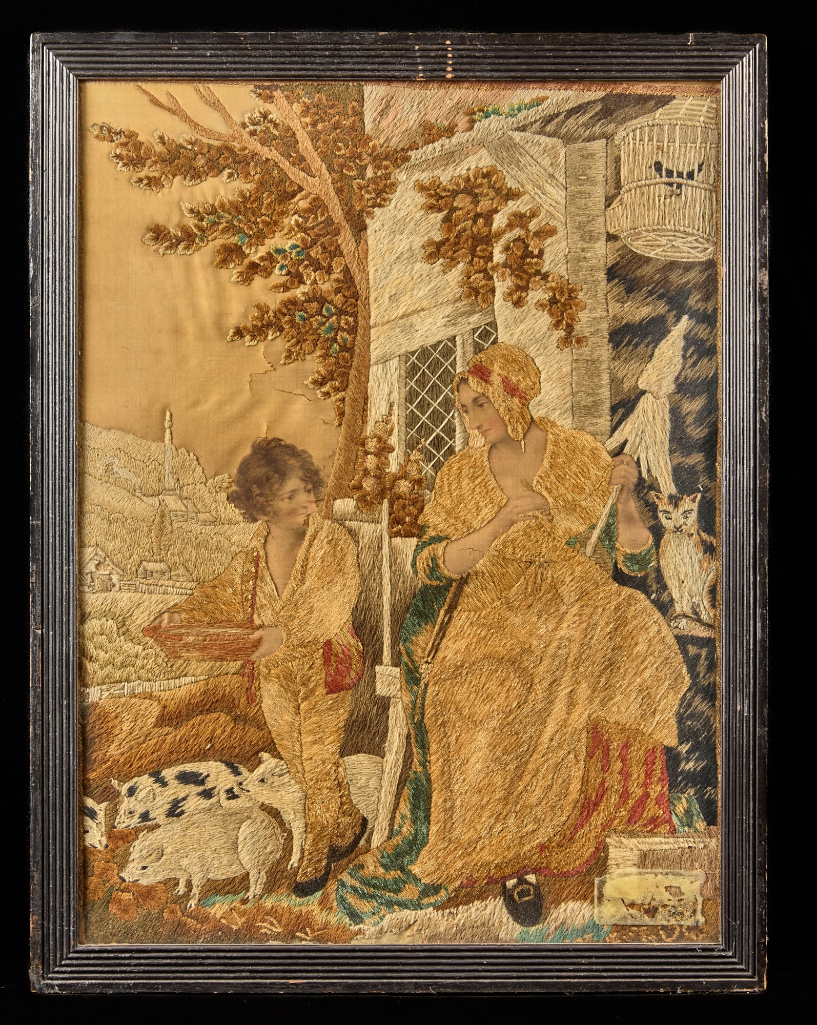 (19th c) SILK NEEDLEWORK (1 of 7)