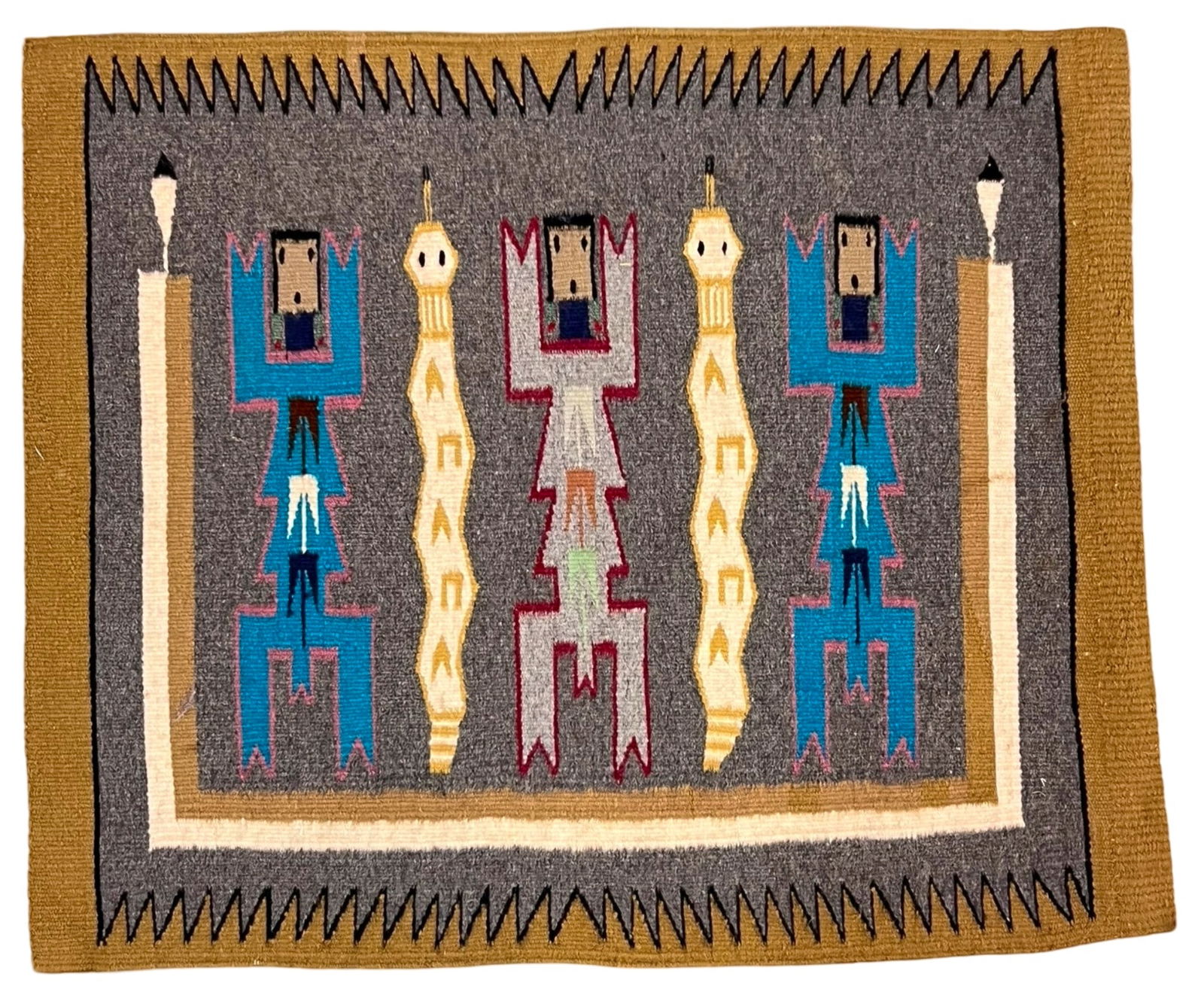 HANDWOVEN PICTORIAL NAVAJO YEI MAT (1 of 6)