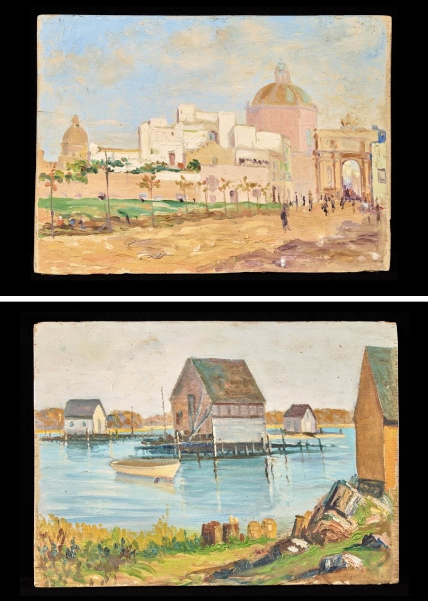 AMERICAN SCHOOL (20thc) Two Works (back and front) (1 of 6)