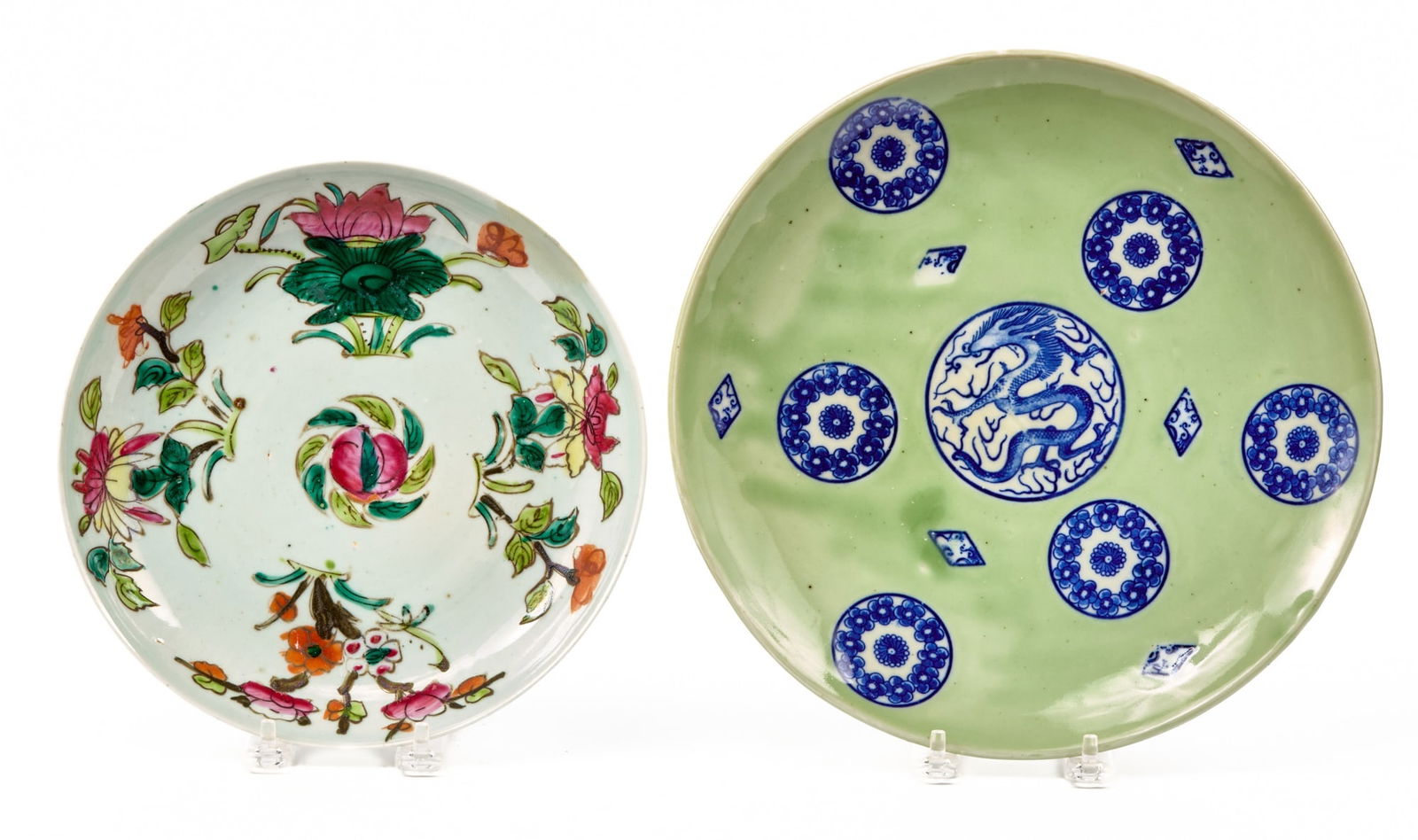 SIGNED JAPANESE PEACH BLOSSOM PLATE & (1) OTHER (1 of 10)