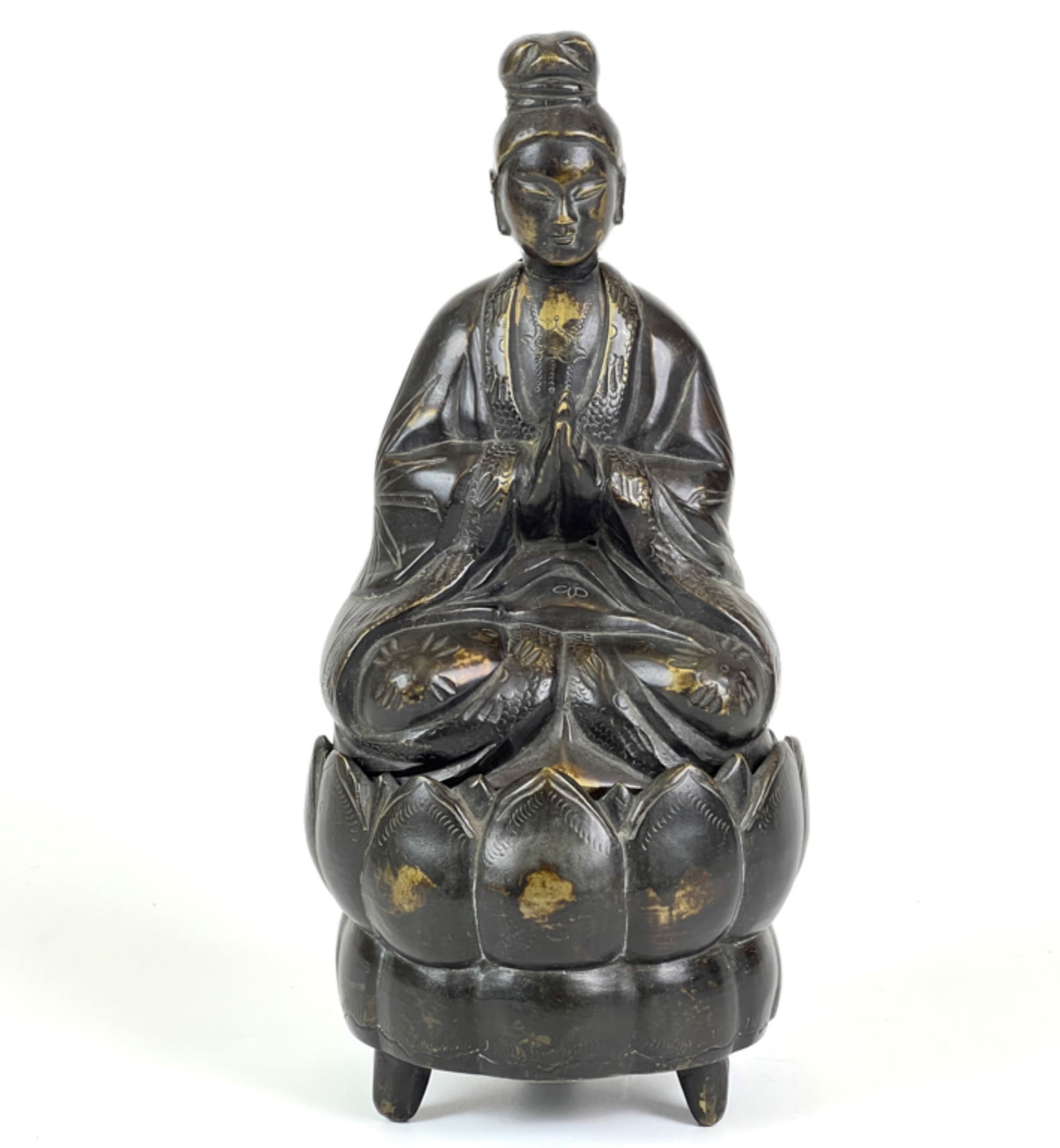 CHINESE BRONZE NAMASKARA BUDDHA CENSER (1 of 11)