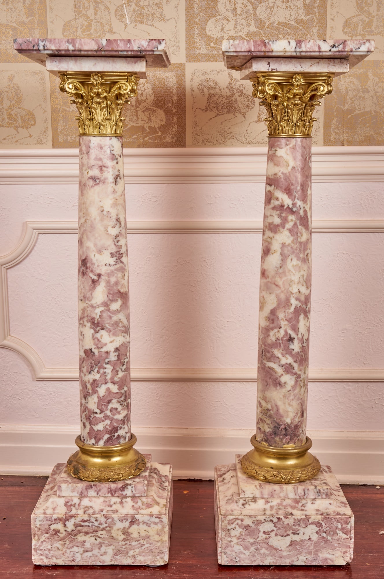 PAIR of COLUMNAR FRENCH MARBLE PEDESTALS (1 of 18)