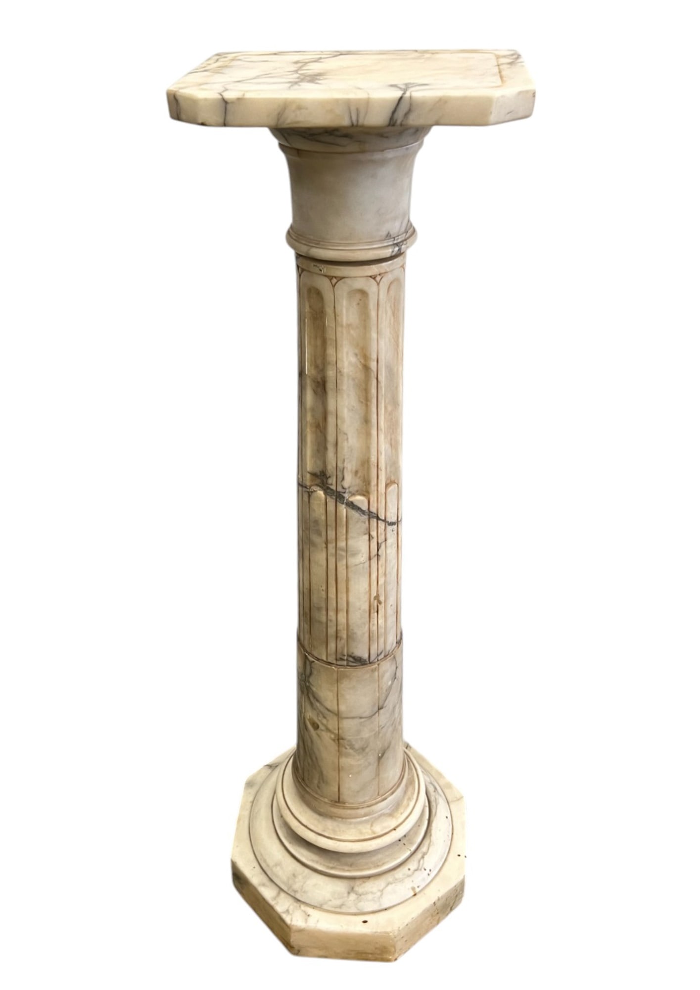 SEMI-FLUTED VICTORIAN MARBLE PEDESTAL (1 of 6)