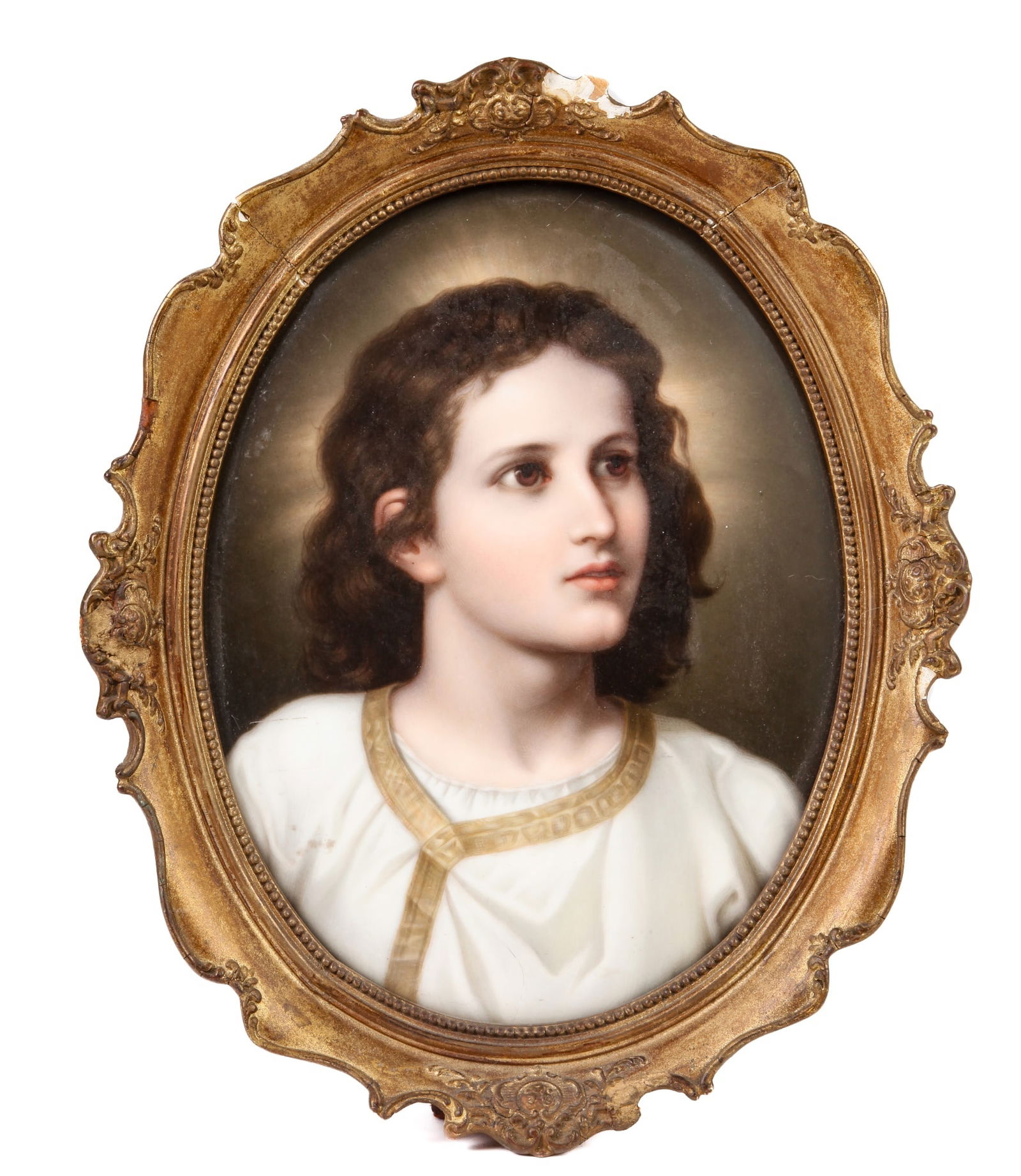 (19th c) SIGNED PORTRAIT KPM PORCELAIN PLAQUE (1 of 9)