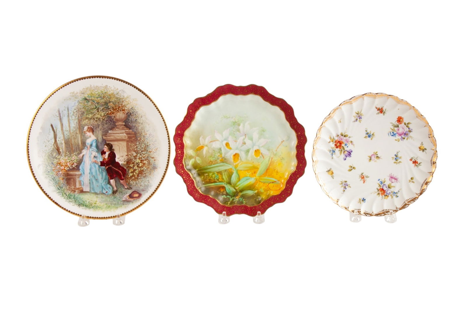 (3) HAND PAINTED PORCELAIN PLATES (1 of 7)