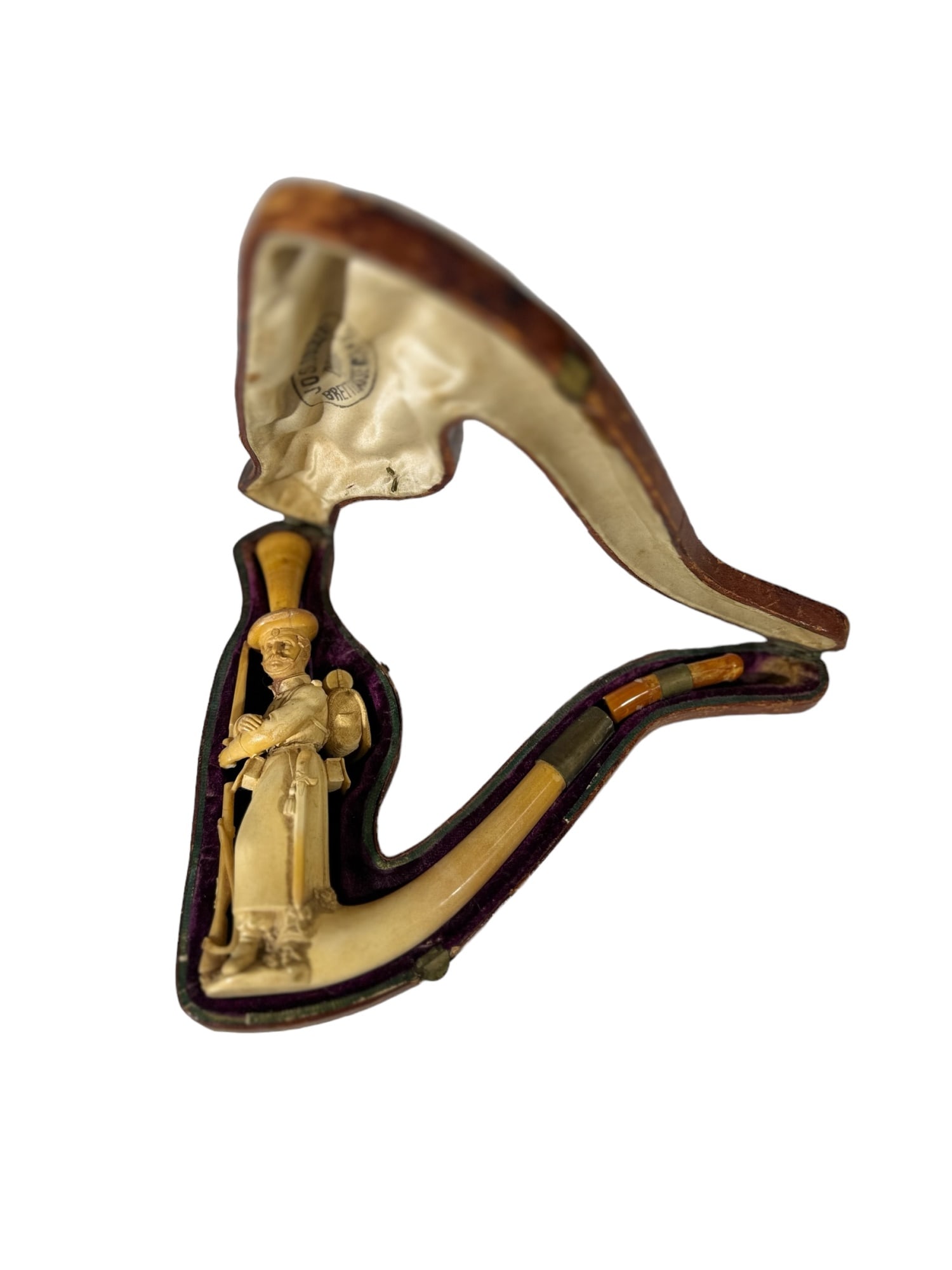 MEERSCHAUM PIPE CARVED with a GERMAN SOLDIER (1 of 8)