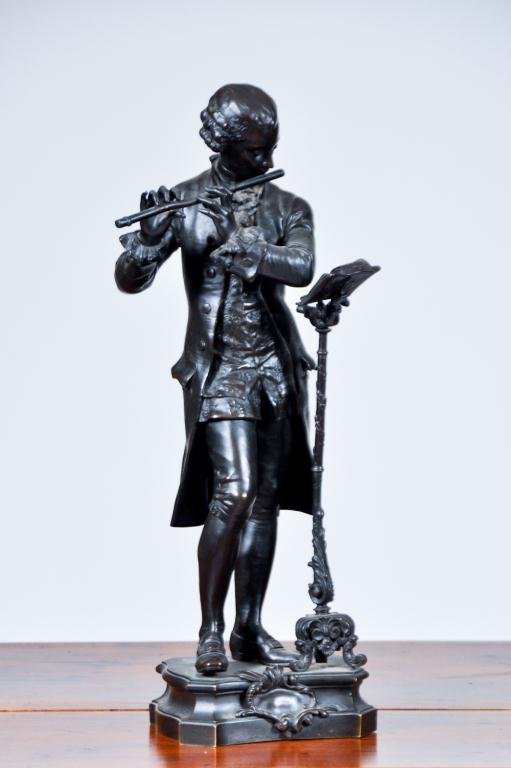 Jean-Baptiste Germain (1841 - 1910) French: Bronze Sculpture "Le prélude de Mozart". Signed J.B. Germain on base. Condition: good Size: 18"good18"