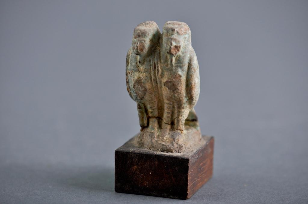 Ancient Egyptian Carved Stone Fragment: Carved stone fragment with blue painted surface Condition: good with expected chips and breaks Size: 3"good with expected chips and breaks3"