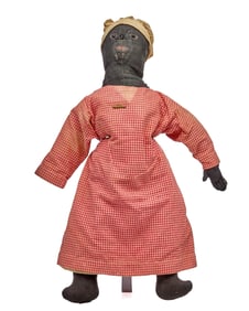 19 IN SHOE BUTTON EYE BLACK CLOTH DOLL