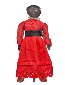 20 IN LADY IN RED - BLACK CLOTH DOLL