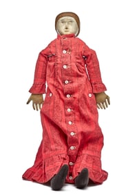 25 IN WOODEN SHOULDER HEAD DOLL