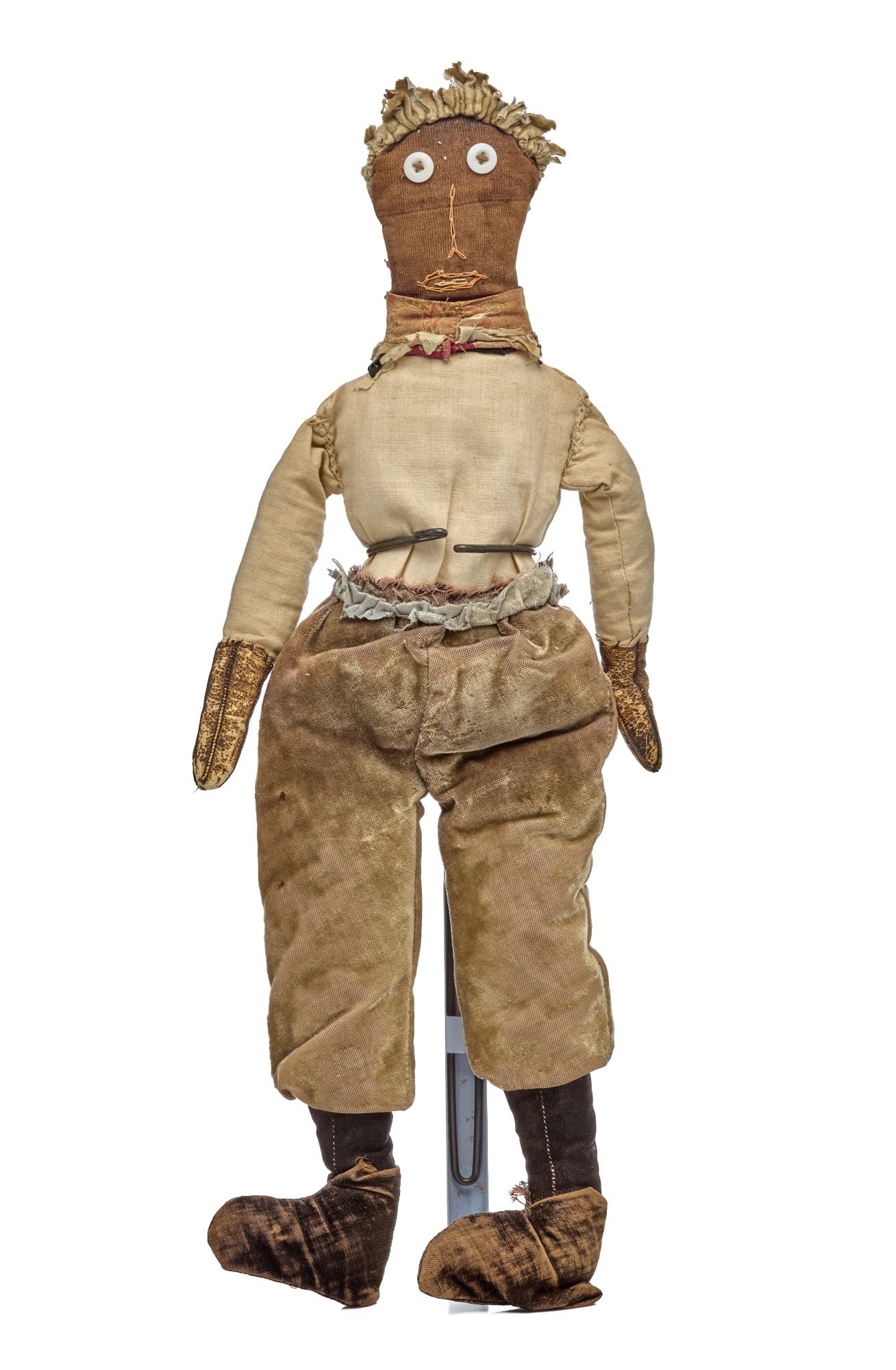 17 ½ IN STOCKING FACE BLACK DOLL 1890 (1 of 8)