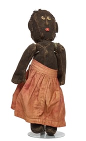 15 ½ IN BLACK DOLL WOOL FABRIC