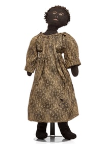 SLIM 17 INCH PAINTED FACE BLACK STOCKINETTE DOLL