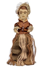 9 IN HANDSEWN DOLL STUMP DOLL C.1880