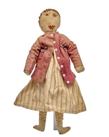 16 IN BROWN EYED HOMESPUN LINEN DOLL