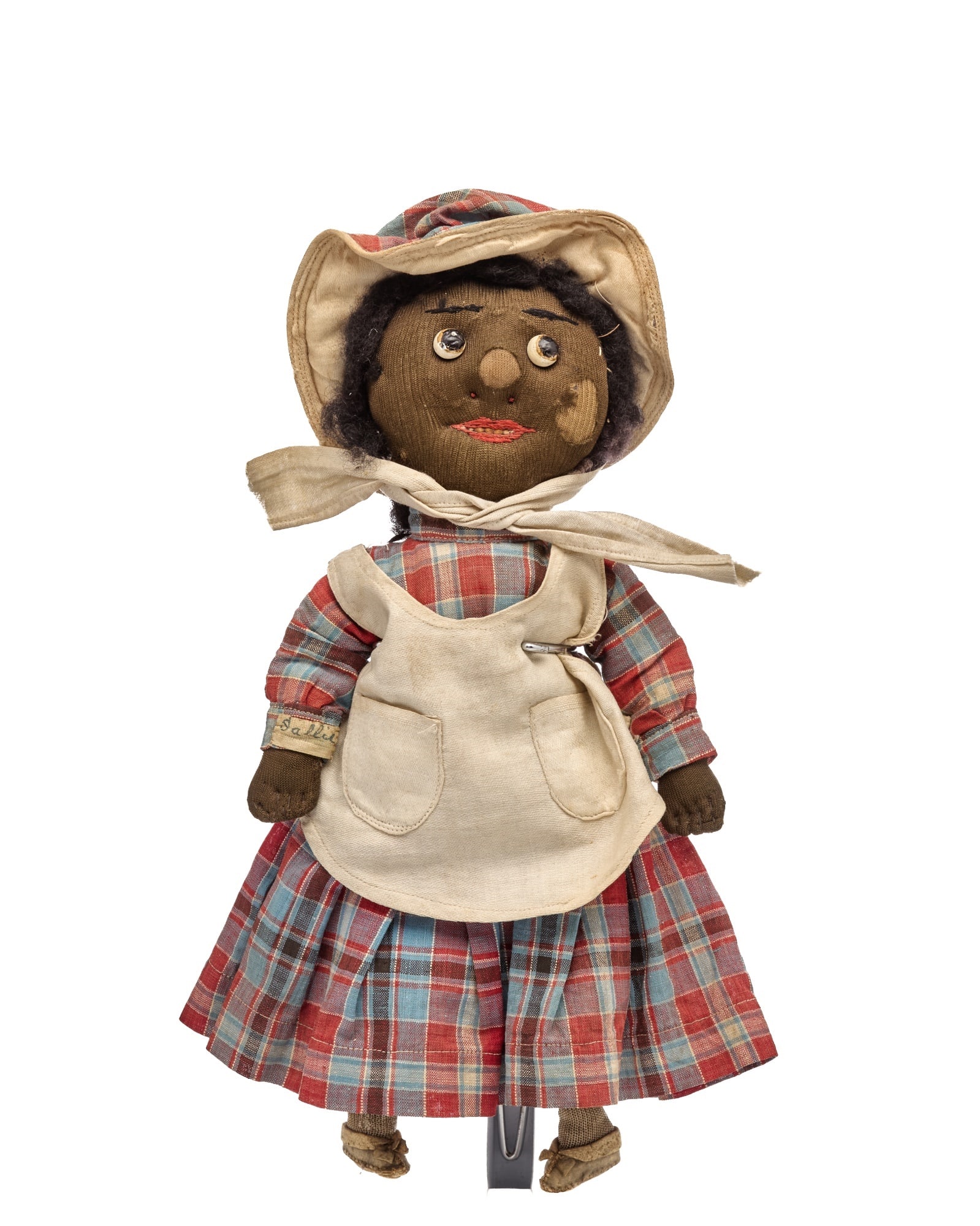 12 IN GOOGLY EYES BLACK DOLL, SALLIE: She is the dearest thing ever! She is almost as tall as she is wide, her clothes fit her literally as well as figuratively. What an adorable little package! Her eyes are glass, her nose has two dots a