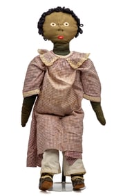 27 INCH BLACK CLOTH DOLL with GREAT FACE