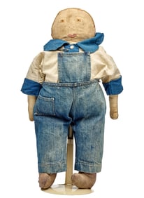 HEAVY 22 INCH CLOTH BOY DOLL with EMBROIDERED FACE