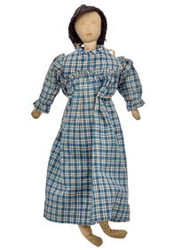 11 1/2 IN WHITE CLOTH DOLL WITH BLACK STRAW HAT (1 of 7)