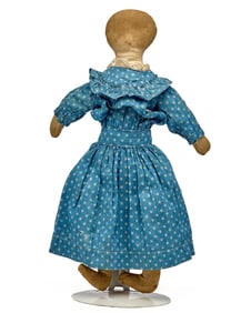 15 INCH FACELESS CLOTH DOLL CIRCA 1880